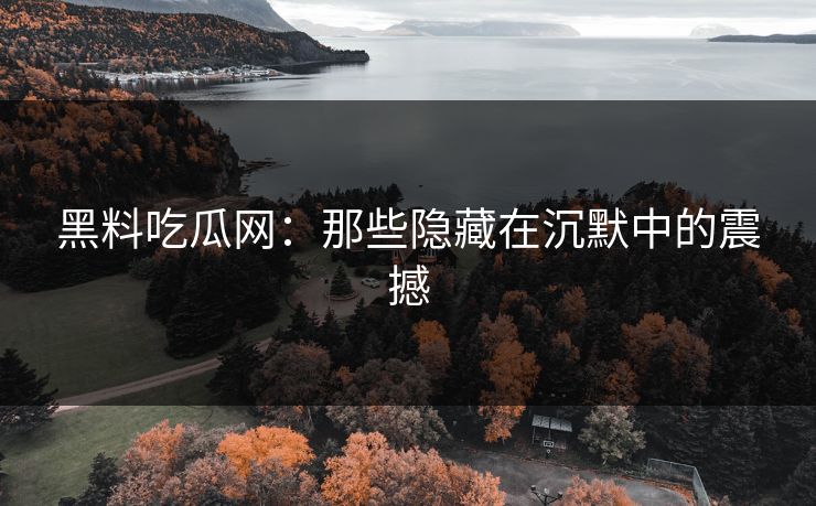 黑料吃瓜网：那些隐藏在沉默中的震撼